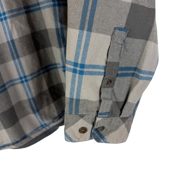 Voyager Men's XXL Gray Blue Plaid Thermal Lined Flannel Shirt Jacket Shacket - Picture 6 of 11